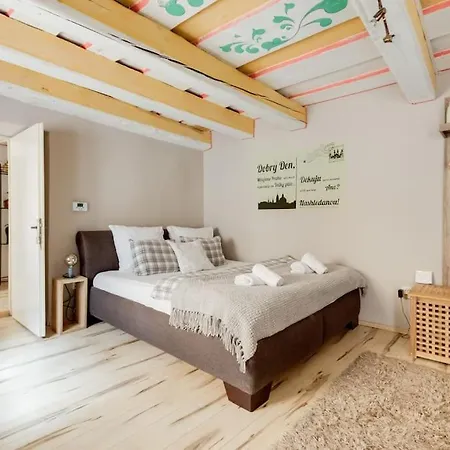 Old Crooked Beams Near Charles Bridge In Apartment *